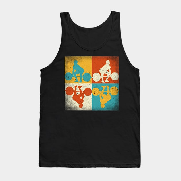 Weightlifting practice. Retro squares Tank Top by SerenityByAlex